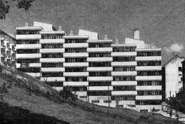Будапешт. Жилой дом на ул. Орвошленче. Архит Л. Шмидт. 1964 г. Общий вид
