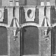 Фрагмент бокового фасада. Архитектурные детали окон ресторана здания гостиницы «Ленинградская» на Комсомольской площади