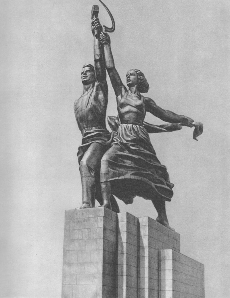 Мухина в., Иофан б. рабочий и колхозница, 1937.