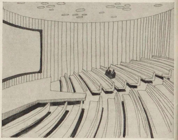Павильон СССР на Всемирной выставке в Монреале 1967. Зал кинотеатра
