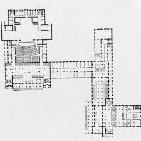 План первого этажа Дома культуры Ижорского завода. Проект 1932—1933 гг.