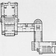 План первого этажа Дома культуры Ижорского завода. Проект 1937—1938 гг.