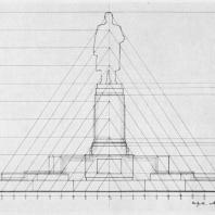 Схема пропорций главного и бокового фасадов памятника В.И. Ленину в Казани