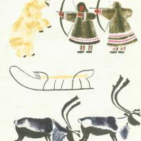 В.В. Лебедев. Иллюстрация к книге «Охота». Цветная литография. 1925 г.