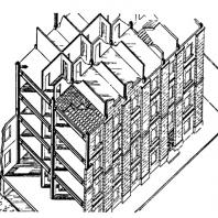 Рис. 2 Конструктивная схема каркасно-панельных домов на ул. Новая Песчаная в Москве
