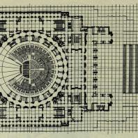Дворец Советов. План стилобата на отметке 144,50 м