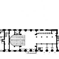 Административное здание у Красных ворот. План 1-го этажа жилого корпуса. Вестибюль метро