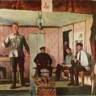 Е.М. Чепцов. Заседание сельской ячейки. 1924 г. Москва, Третьяковская галерея